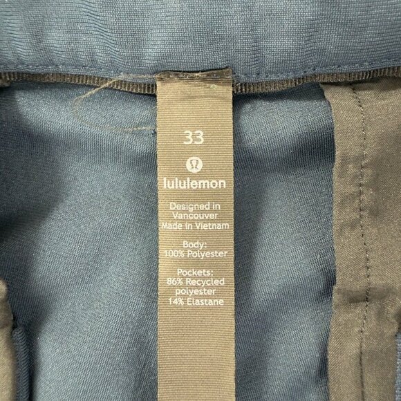 Lululemon Commission Pant Slim Warpstrem 34” Navy Blue Men’s Size 33 - Picture 9 of 14